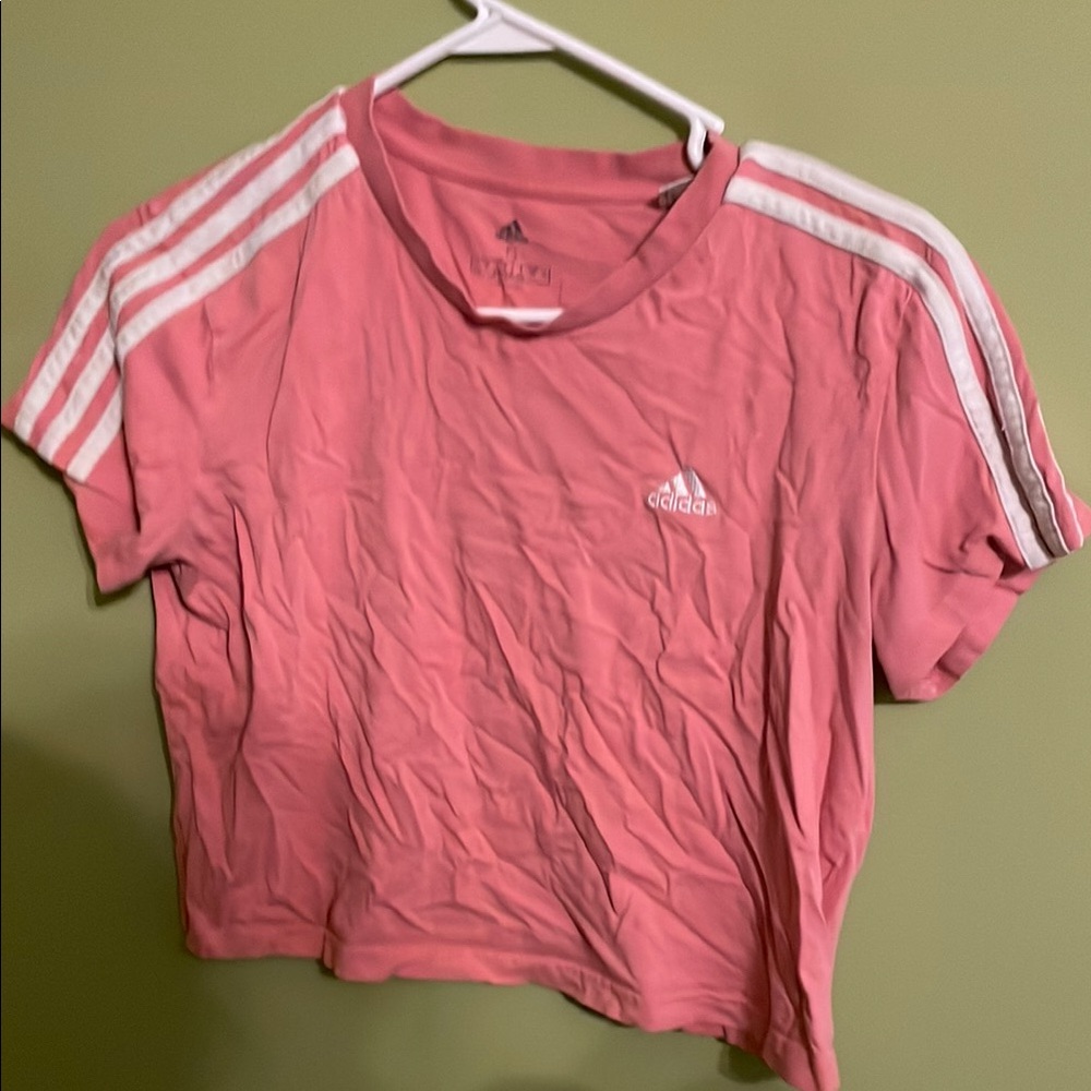 Adidas Pink Cropped T-Shirt